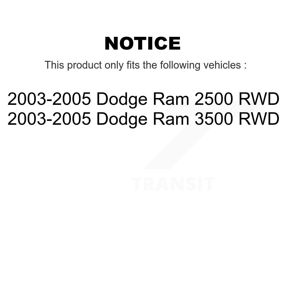 Front Wheel Bearing And Hub Assembly Pair For 2003-2005 Dodge Ram 2500 3500 RWD