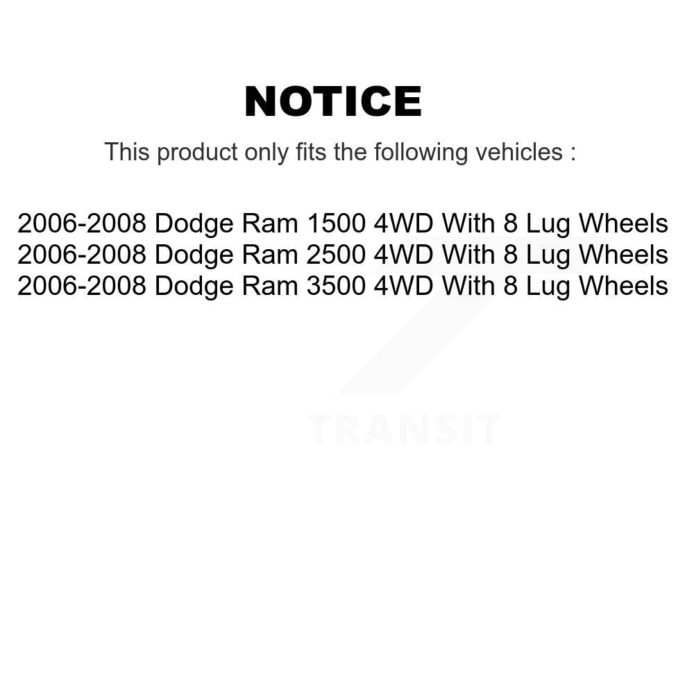 Front Wheel Bearing And Hub Assembly Pair For 2006-2008 Dodge Ram 1500 2500 3500