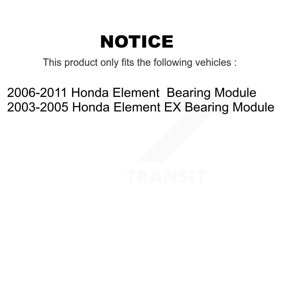 Rear Wheel Bearing Assembly Kit For Honda Element Module