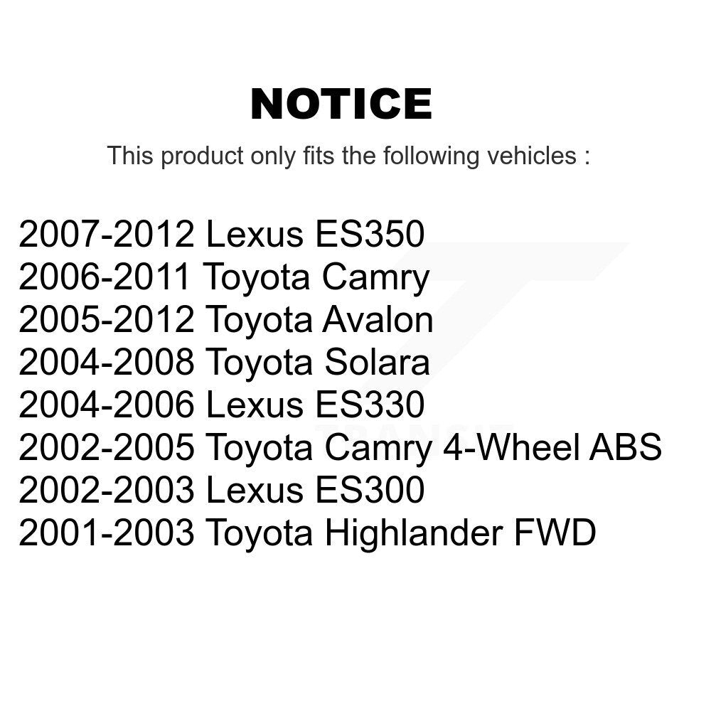 Rear Wheel Bearing & Hub Assembly Kit For Toyota Camry Lexus Avalon ES350 Solara