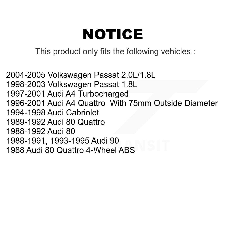 Front Wheel Bearing Pair For Volkswagen Passat Audi A4 Quattro Cabriolet 90 80
