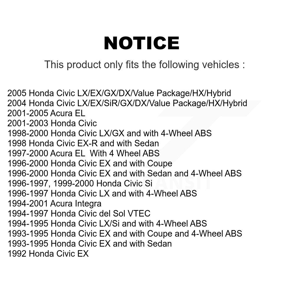Front Wheel Bearing Pair For Honda Civic Acura Integra del Sol EL