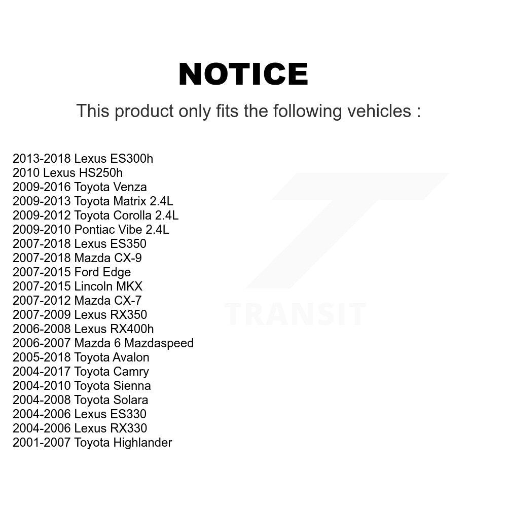 Front Wheel Bearing Pair For Toyota Camry Lexus Ford Edge Sienna ES350 Avalon 6