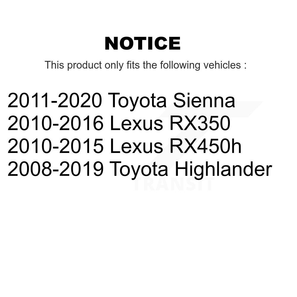 Front Wheel Bearing Pair For Toyota Highlander Sienna Lexus RX350 RX450h