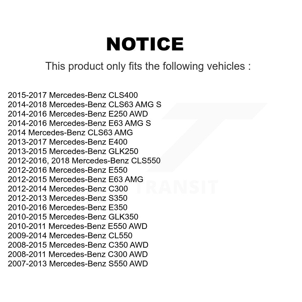 Front Wheel Bearing Pair For Mercedes-Benz C300 E350 GLK350 S550 E550 CLS550 AMG