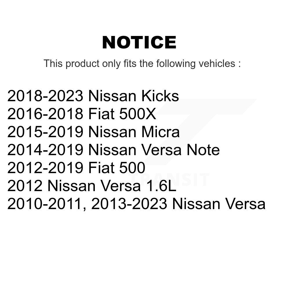 Front Wheel Bearing Pair For Nissan Versa Note Fiat 500 Kicks 500X Micra