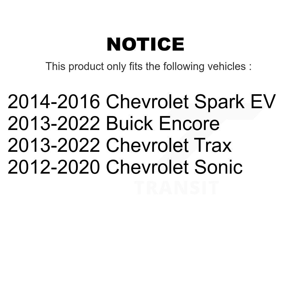 Front Wheel Bearing Pair For Chevrolet Buick Encore Sonic Trax Spark EV
