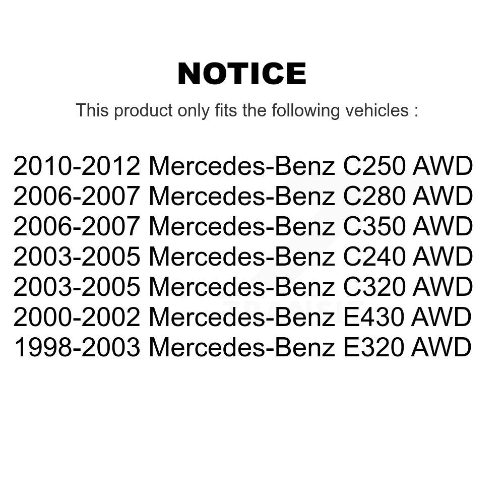 Front Wheel Bearing Pair For Mercedes-Benz E320 C300 C240 C280 C320 E430 C350