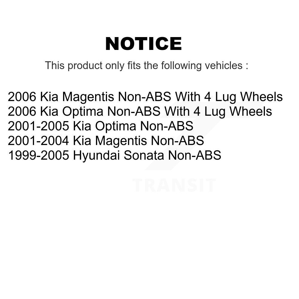 Rear Wheel Bearing And Hub Assembly Pair For Hyundai Sonata Kia Optima Magentis
