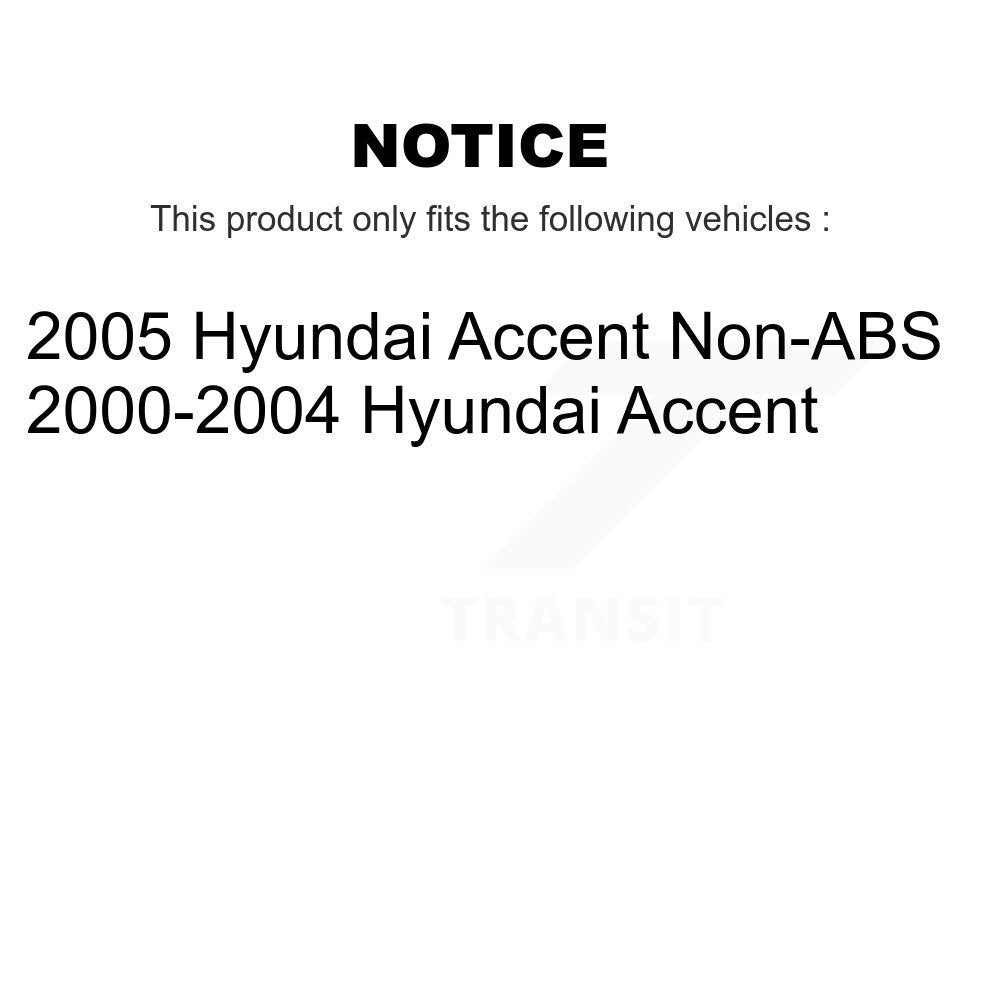 Rear Wheel Bearing And Hub Assembly Pair For Hyundai Accent