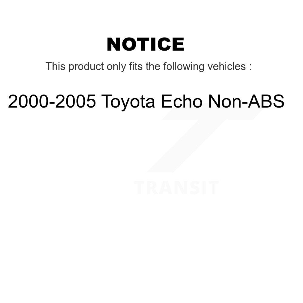 Rear Wheel Bearing And Hub Assembly Pair For 2000-2005 Toyota Echo Non-ABS