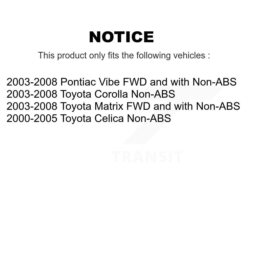 Rear Wheel Bearing And Hub Assembly Pair For Toyota Corolla Matrix Pontiac Vibe