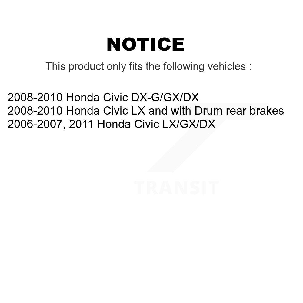 Rear Wheel Bearing And Hub Assembly Pair For Honda Civic