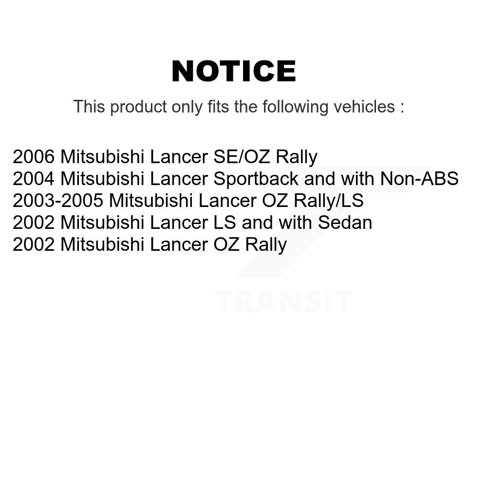 Rear Wheel Bearing And Hub Assembly Pair For Mitsubishi Lancer