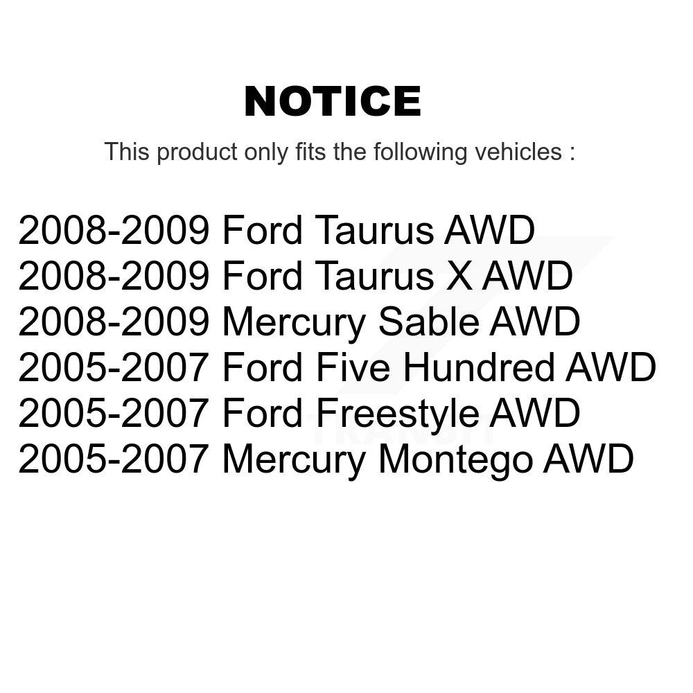 Rear Wheel Bearing & Hub Assembly Pair For Ford Five Hundred Freestyle Taurus X