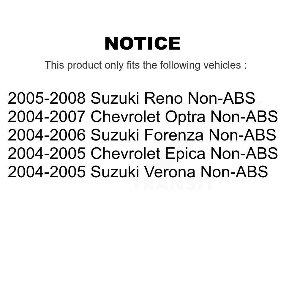 Rear Wheel Bearing & Hub Assembly Pair For Suzuki Forenza Reno Verona Chevrolet