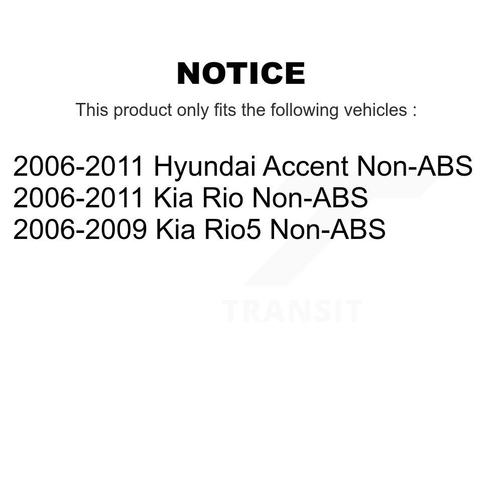 Rear Wheel Bearing And Hub Assembly Pair For Hyundai Accent Kia Rio Rio5 Non-ABS
