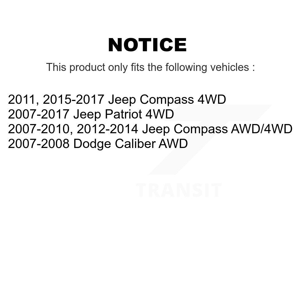 Rear Wheel Bearing And Hub Assembly Pair For Jeep Patriot Compass Dodge Caliber