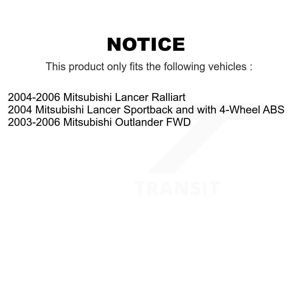 Rear Wheel Bearing And Hub Assembly Pair For Mitsubishi Lancer Outlander