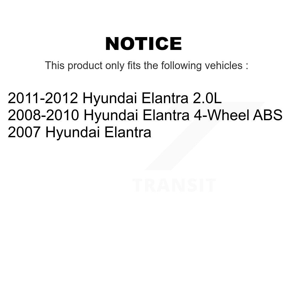 Rear Wheel Bearing And Hub Assembly Pair For Hyundai Elantra