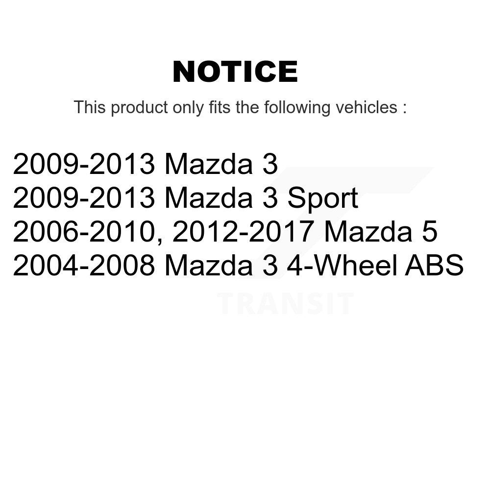Rear Wheel Bearing And Hub Assembly Pair For Mazda 3 5 Sport