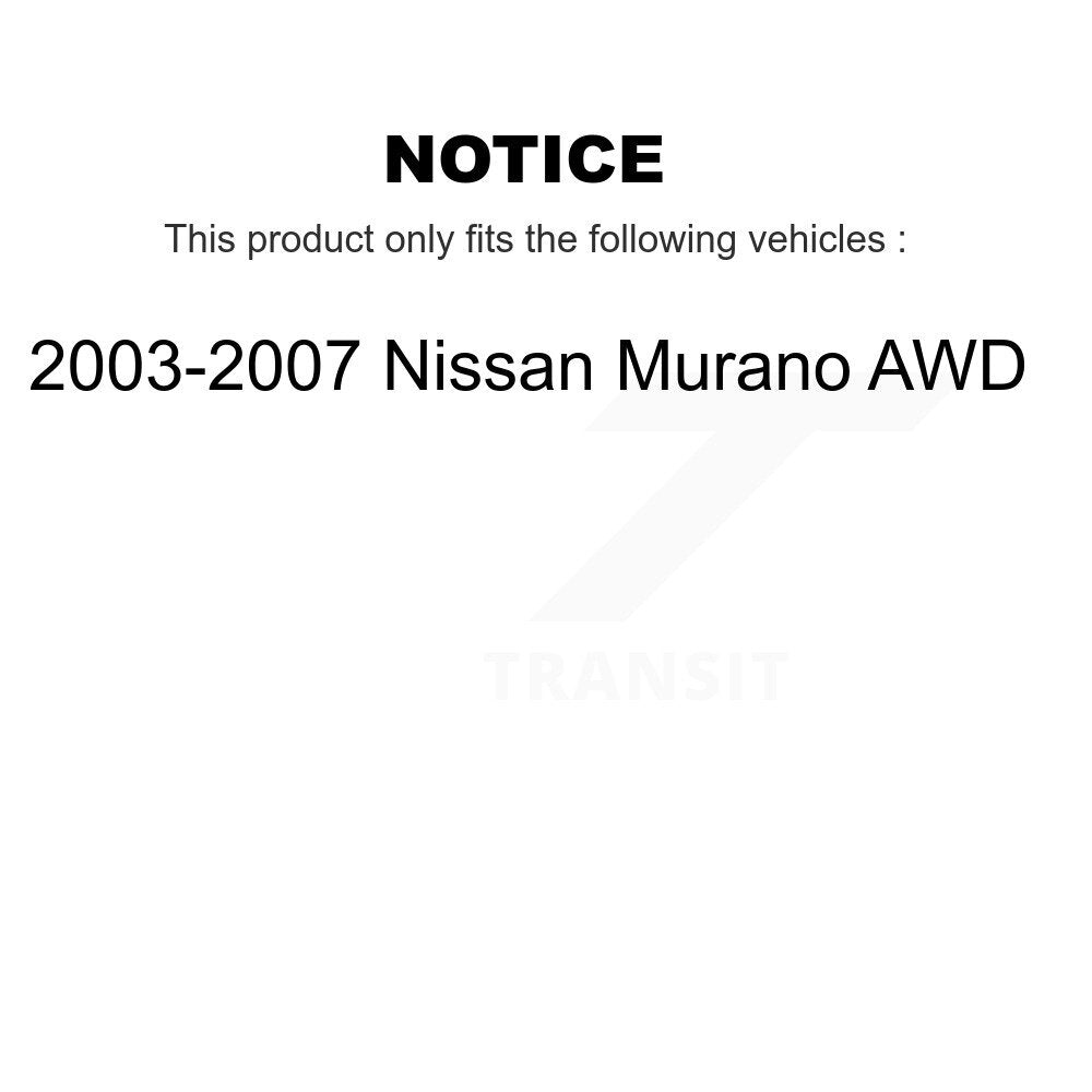 Rear Wheel Bearing And Hub Assembly Pair For 2003-2007 Nissan Murano AWD