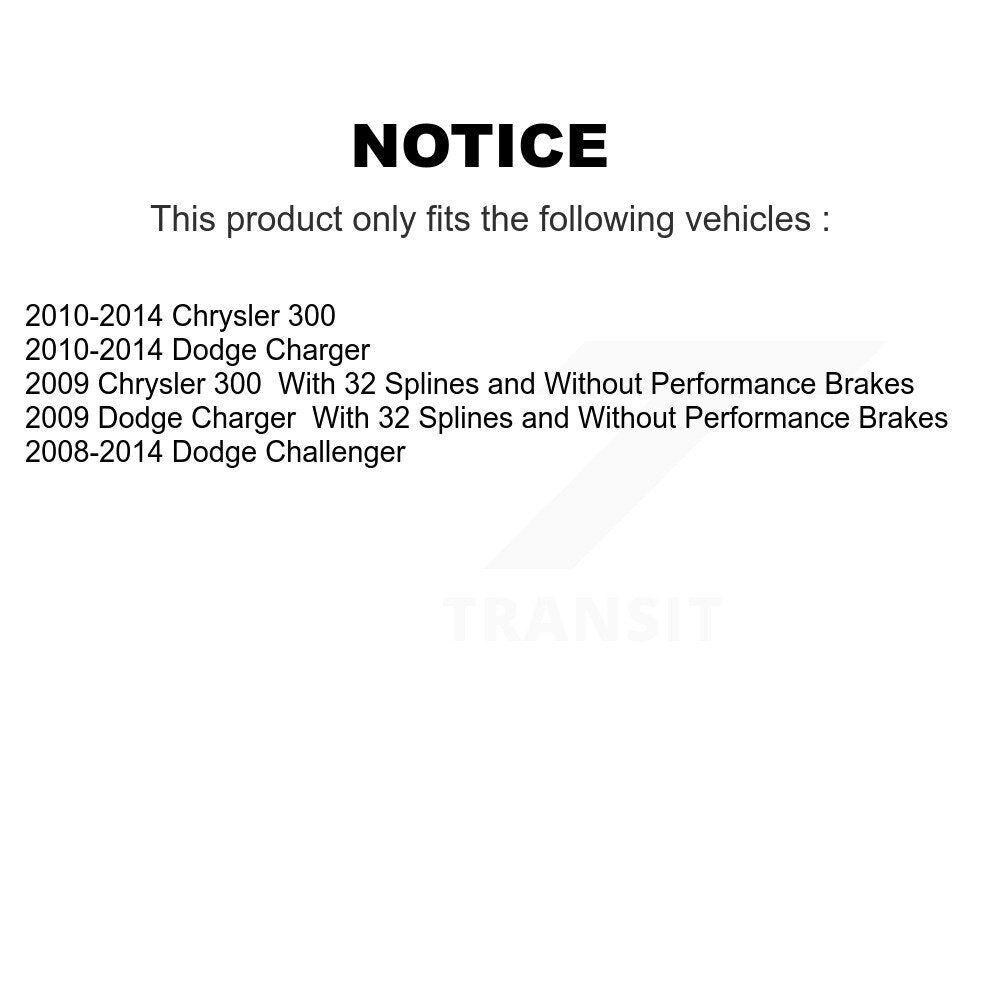 Rear Wheel Bearing & Hub Assembly Pair For Dodge Charger Chrysler 300 Challenger