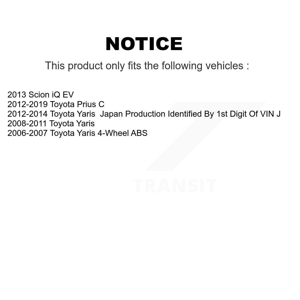 Rear Wheel Bearing And Hub Assembly Pair For Toyota Yaris Prius C Scion iQ