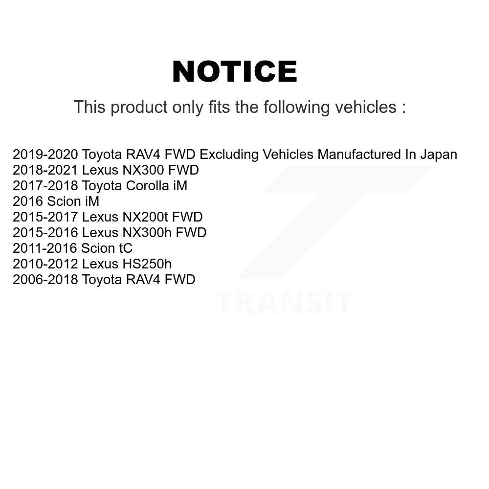 Rear Wheel Bearing Hub Assembly Pair For Toyota RAV4 Lexus NX200t Scion NX300 tC