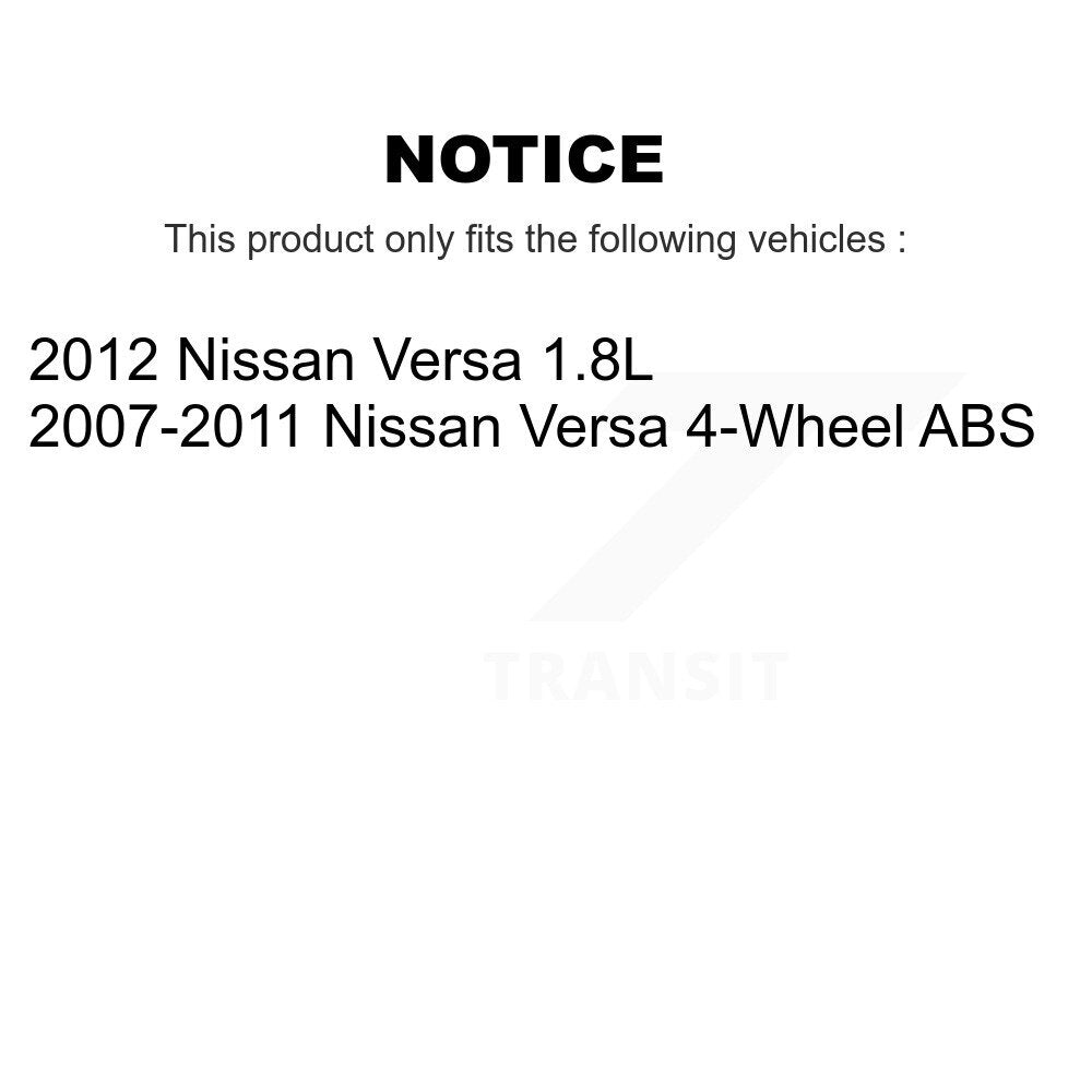 Rear Wheel Bearing And Hub Assembly Pair For Nissan Versa