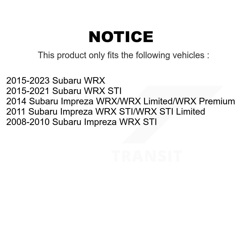 Rear Wheel Bearing And Hub Assembly Pair For Subaru Impreza WRX STI