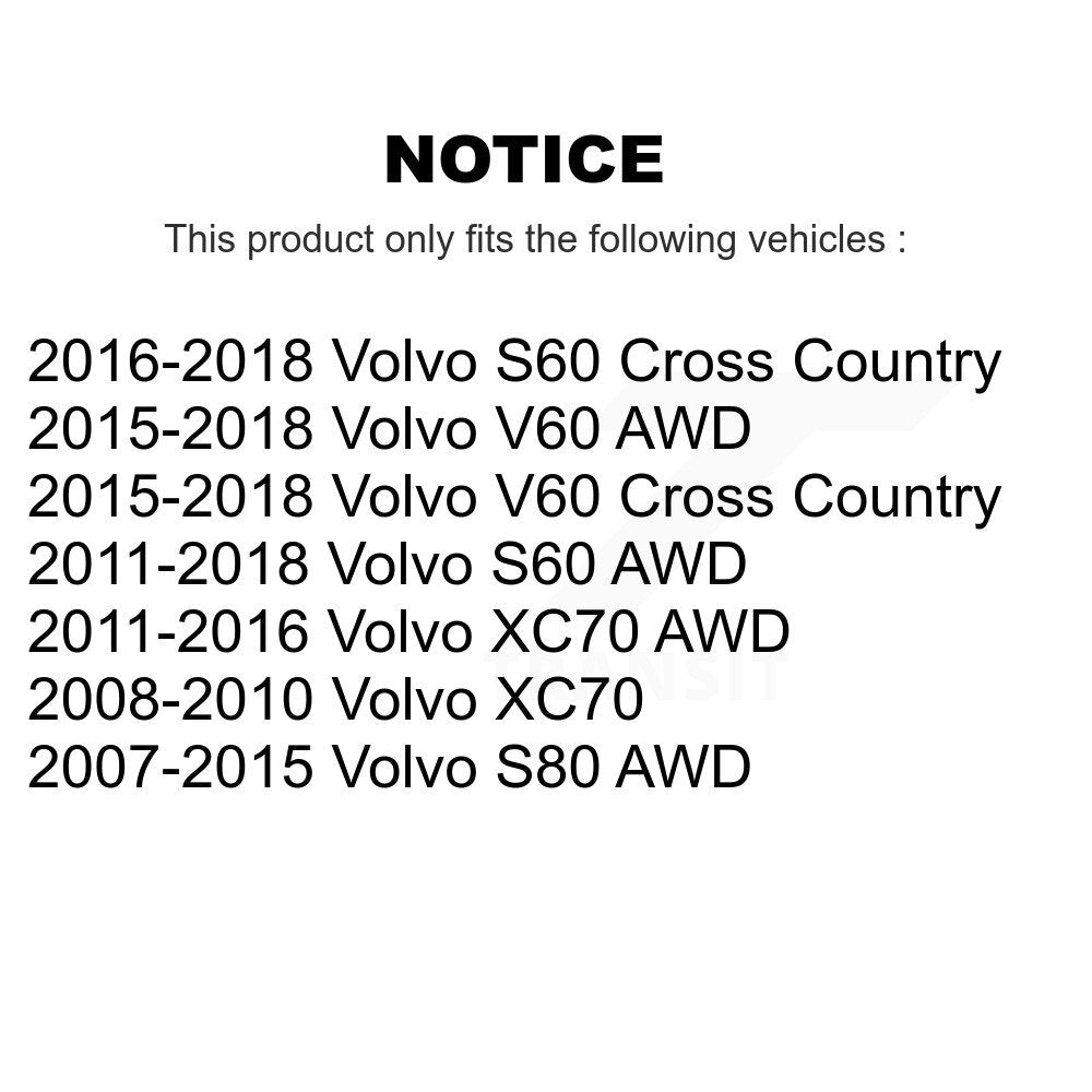 Rear Wheel Bearing & Hub Assembly Pair For Volvo S60 XC70 S80 V60 Cross Country