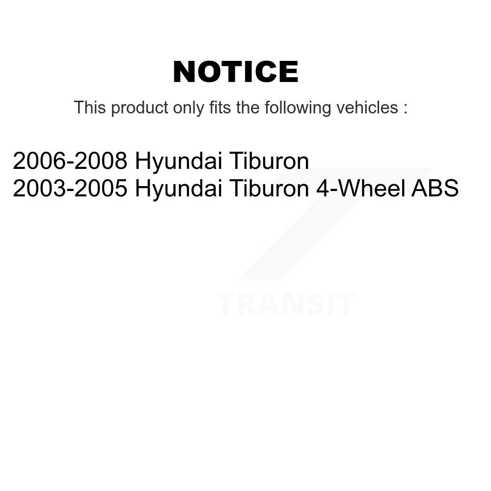 Rear Wheel Bearing And Hub Assembly Pair For Hyundai Tiburon