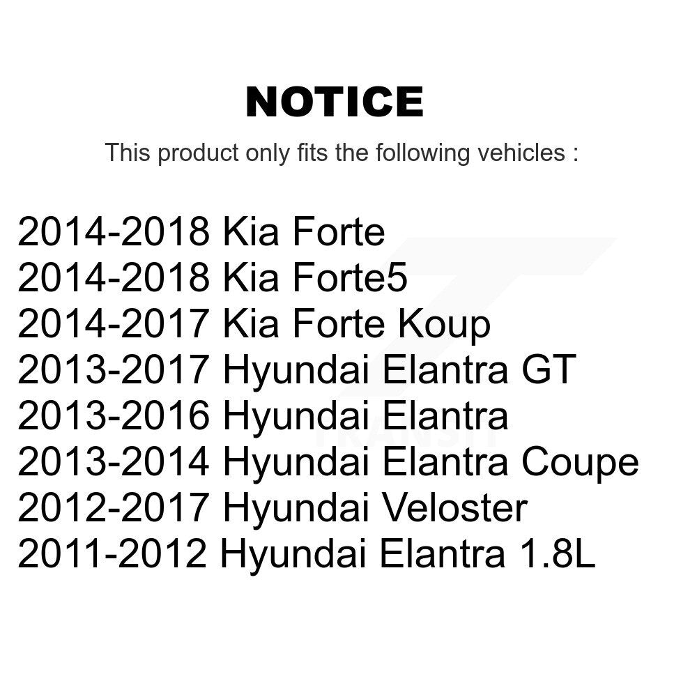 Rear Wheel Bearing & Hub Assembly Pair For Hyundai Elantra Kia Forte Veloster GT