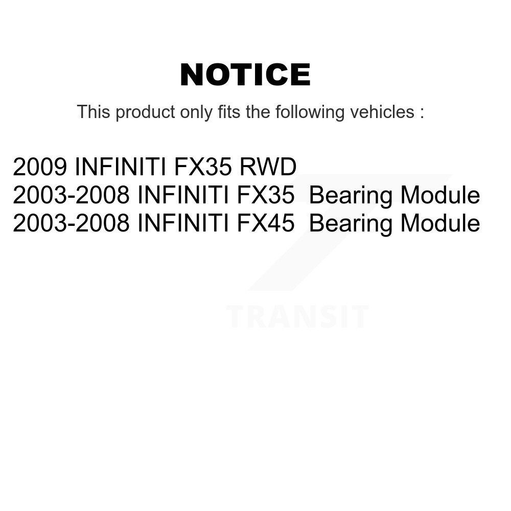 Rear Wheel Bearing Assembly Pair For Infiniti FX35 FX45 INFINITI