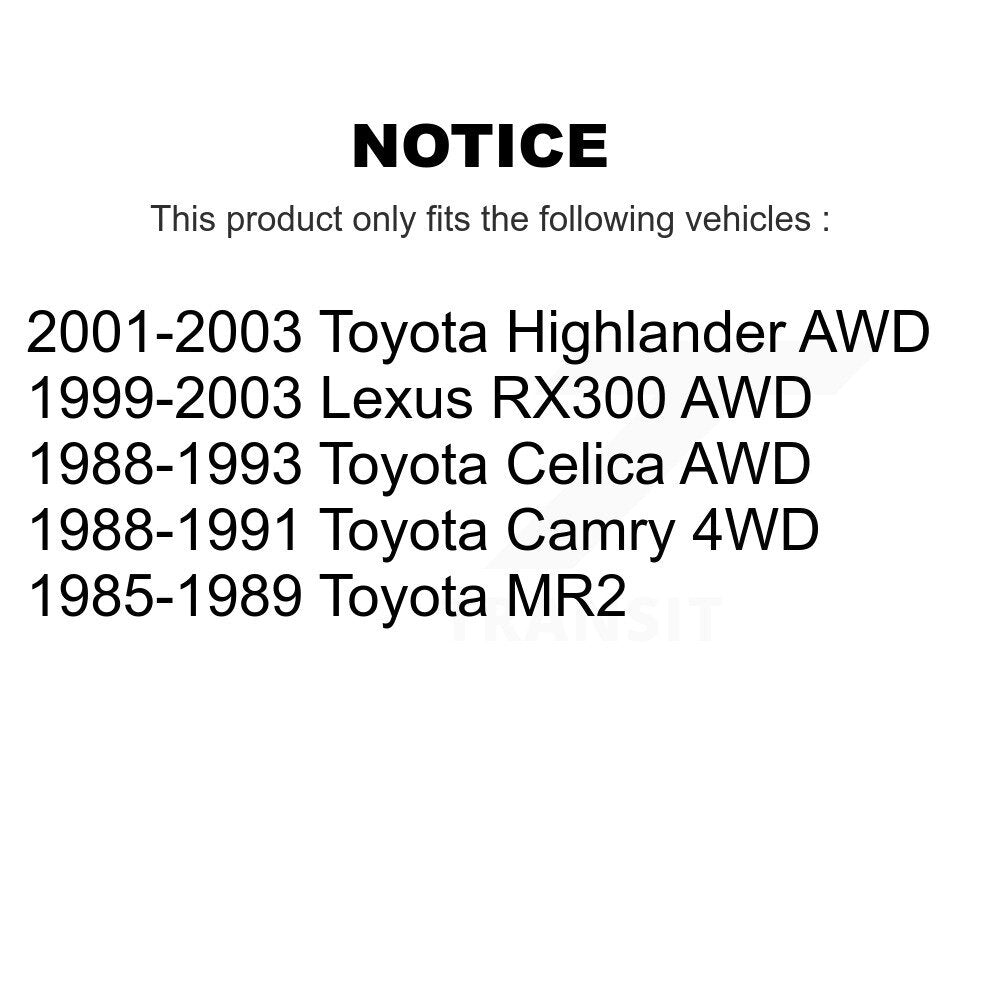 Rear Wheel Bearing Pair For 1985-1989 Toyota MR2