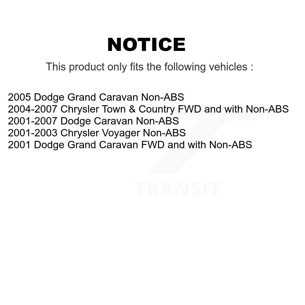 Front Rear Wheel Bearing & Hub Assembly Kit For Chrysler Dodge Town Country