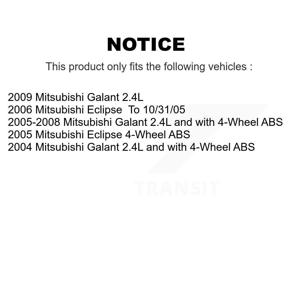 Front Rear Wheel Bearing & Hub Assembly Kit For Mitsubishi Galant Eclipse