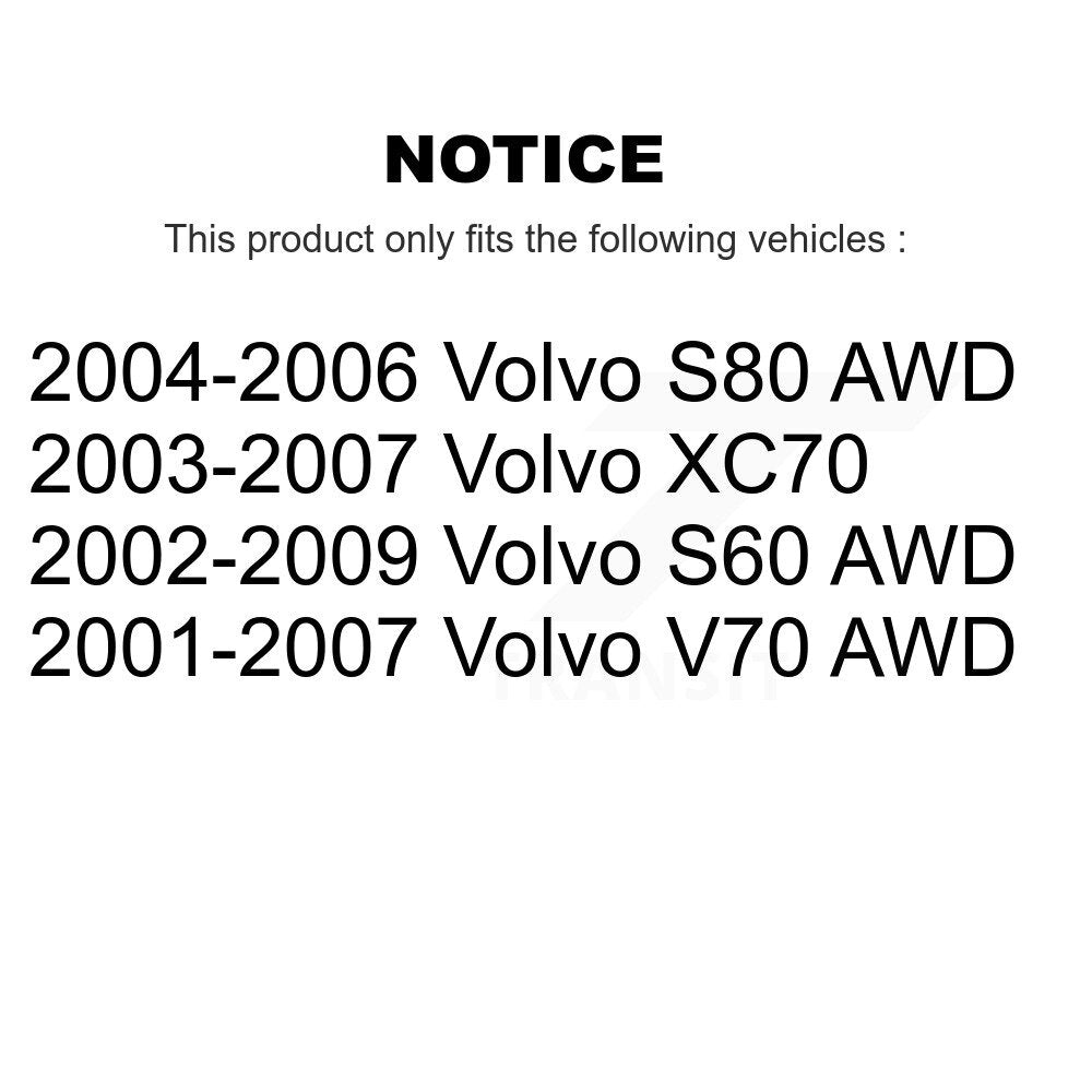 Front Rear Wheel Bearing & Hub Assembly Kit For Volvo S60 V70 XC70 S80