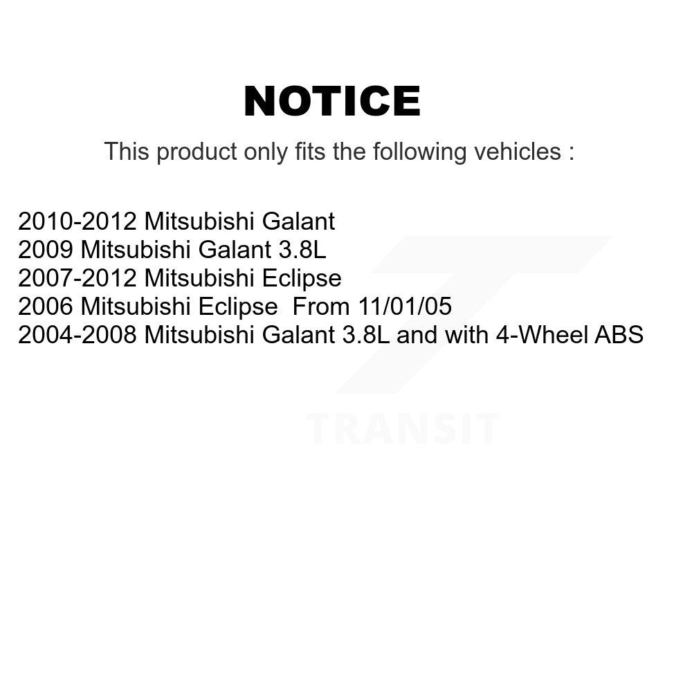Front Rear Wheel Bearing & Hub Assembly Kit For Mitsubishi Galant Eclipse