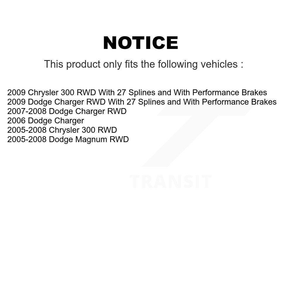 Front Rear Wheel Bearing Hub Assembly Kit For Chrysler 300 Dodge Charger Magnum