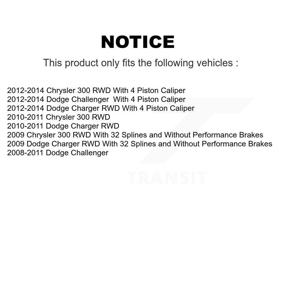 Front Rear Wheel Bearing & Hub Assembly Kit For Dodge Charger Chrysler 300