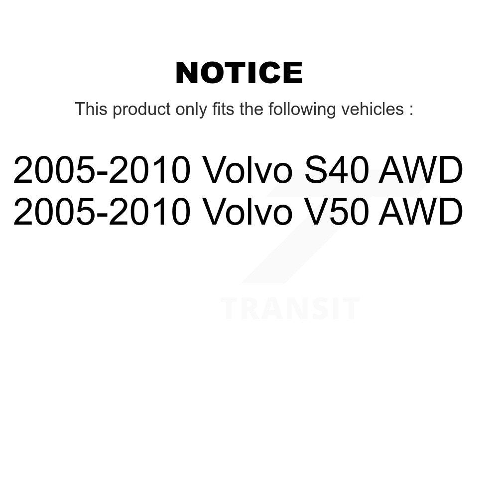 Front Rear Wheel Bearing & Hub Assembly Kit For 2005-2010 Volvo S40 V50 AWD