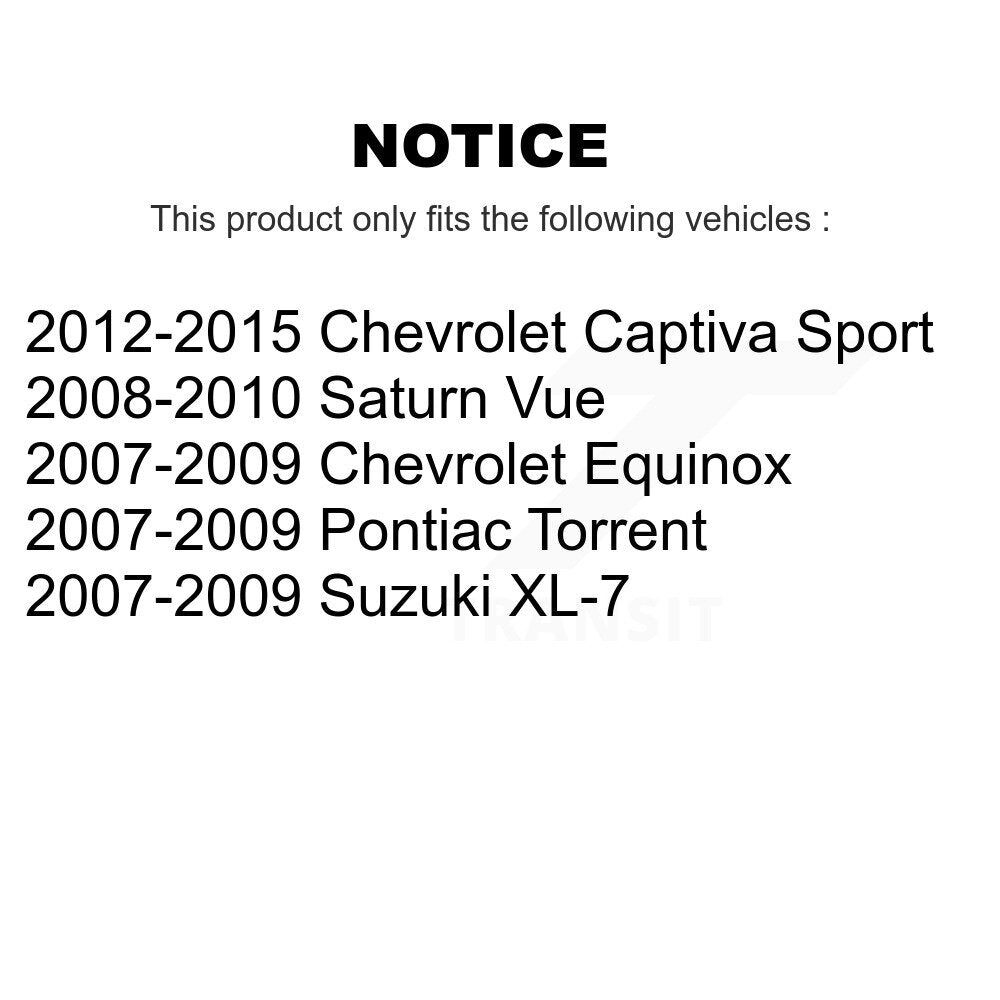 Front Rear Wheel Bearing Hub Assembly Kit For Chevrolet Equinox Saturn Vue Sport