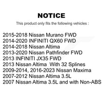 Load image into Gallery viewer, Front Rear Wheel Bearing &amp; Hub Assembly Kit For Nissan Altima Maxima Pathfinder