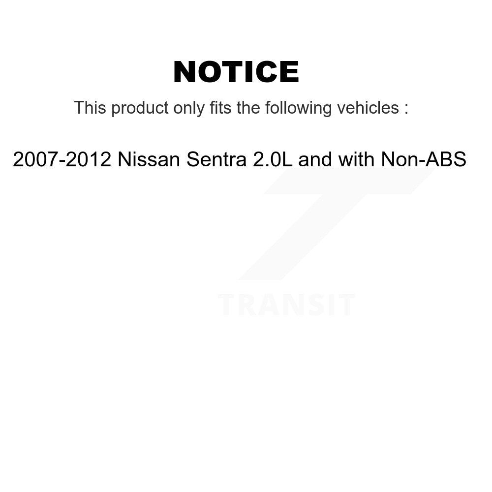 Front Rear Wheel Bearing & Hub Assembly Kit For Nissan Sentra 2.0L with Non-ABS