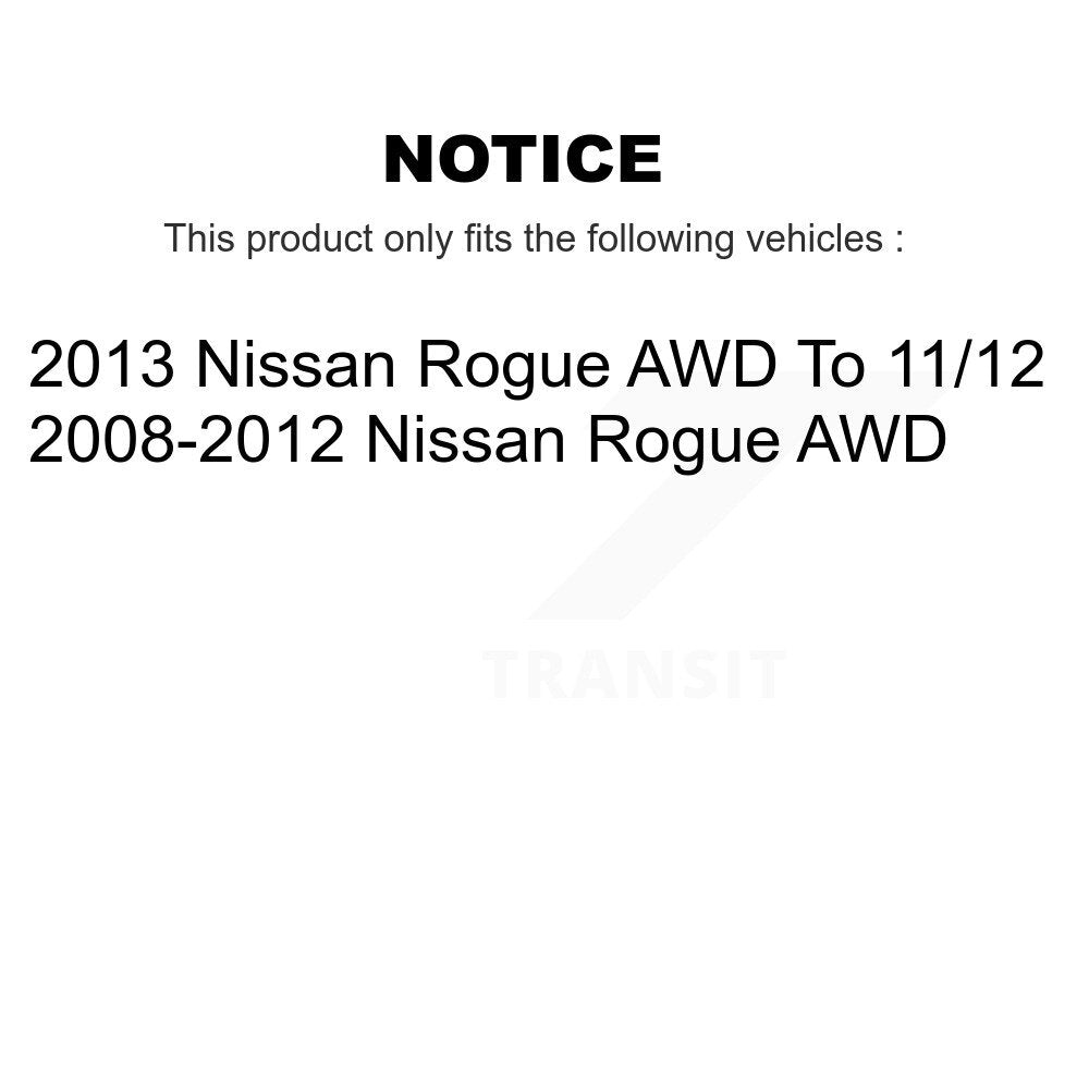 Front Rear Wheel Bearing & Hub Assembly Kit For 2008-2013 Nissan Rogue AWD