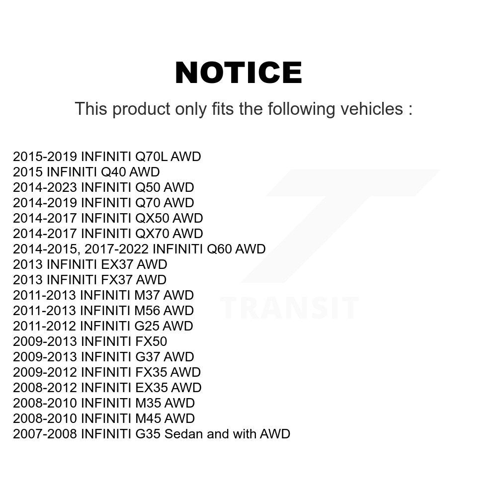 Front Rear Wheel Bearing Hub Assembly Kit For INFINITI G37 Q50 QX50 EX35 G35 M37