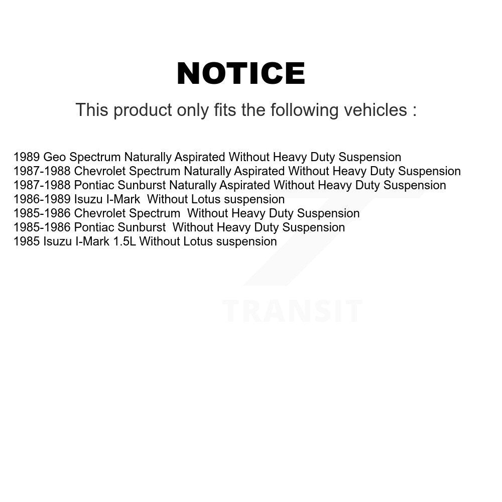 Front Inner Wheel Bearing Pair For Spectrum Chevrolet Isuzu I-Mark Geo Pontiac