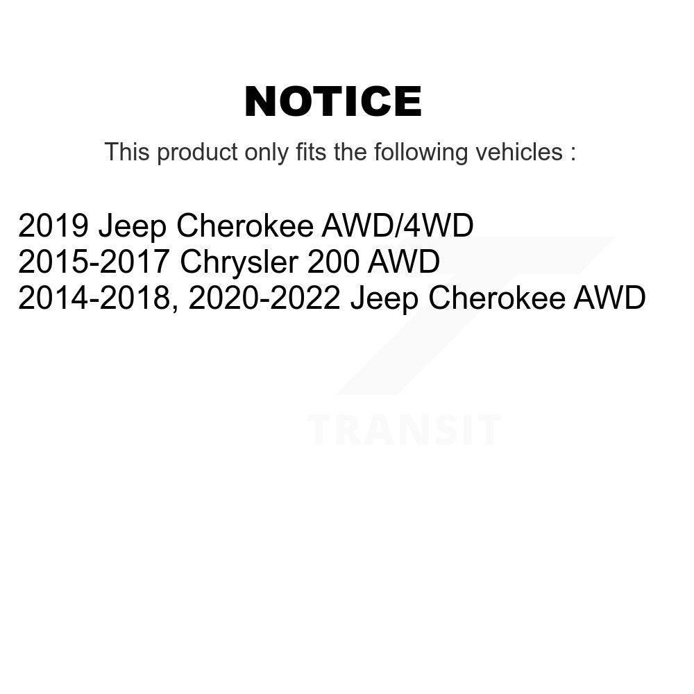 Rear Wheel Bearing And Hub Assembly Pair For Jeep Cherokee Chrysler 200